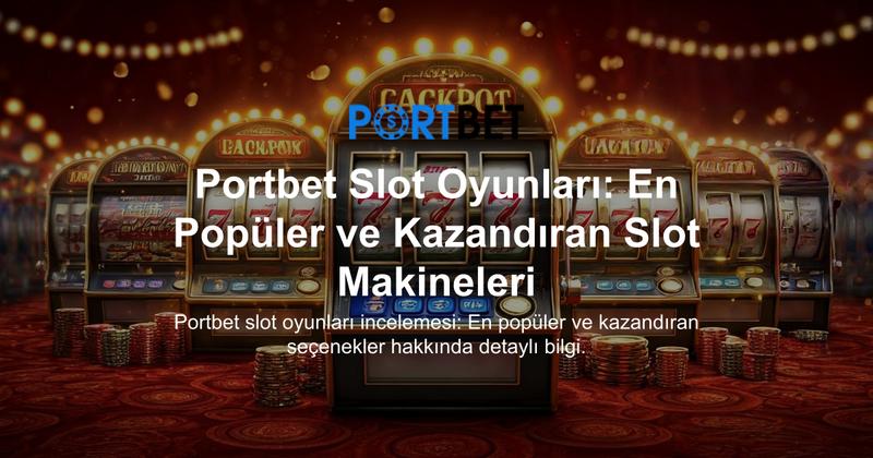Portbet Slot Oyunları: En Popüler ve Kazandıran Slot Makineleri